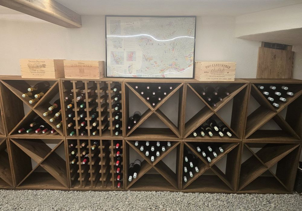 The wine cellar in the chalet basement